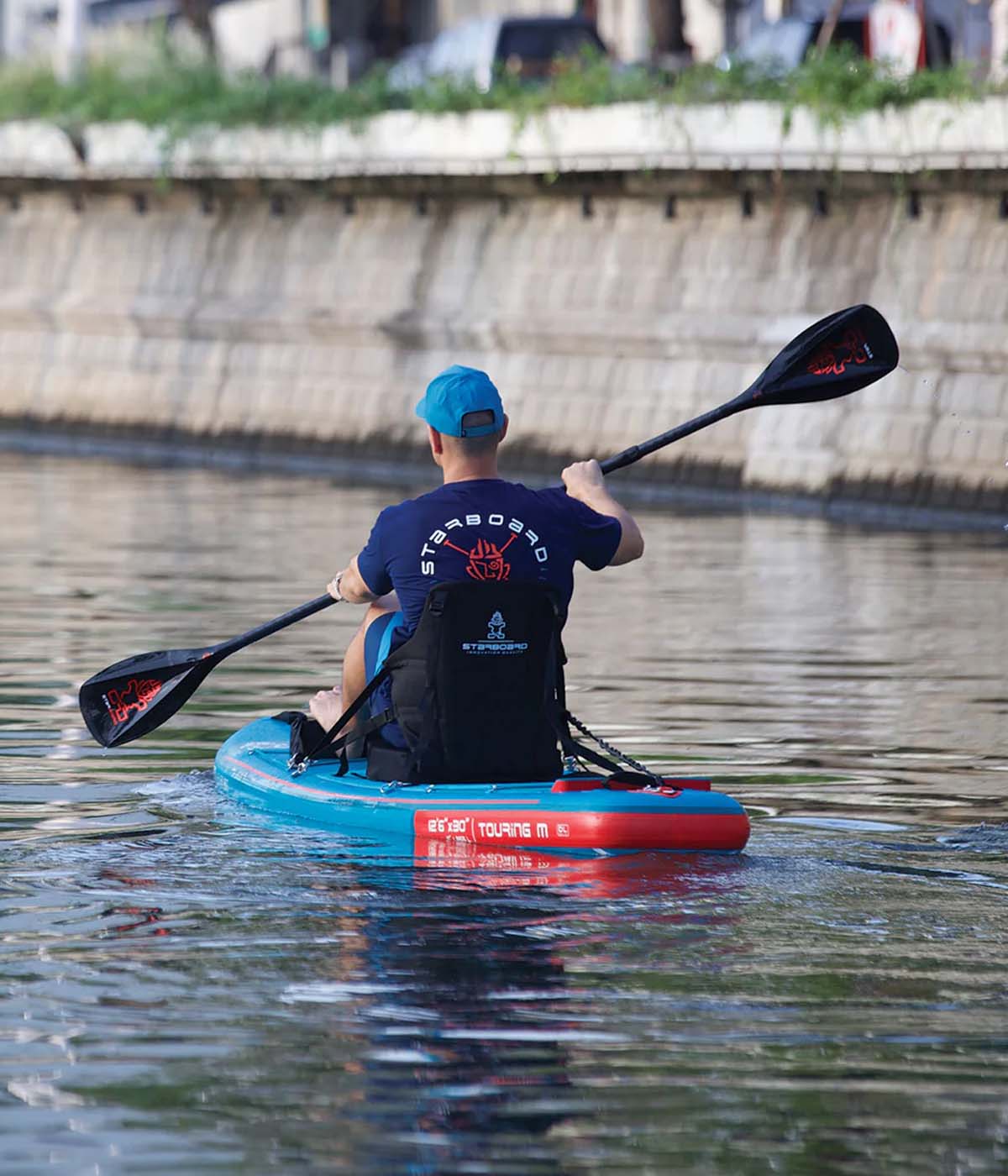 Starboard Touring Deluxe Lite 12'6 SUP Met Kajak Set Sfeer Foto